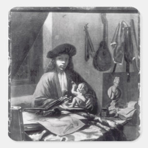 Portrait of a Young Artist Square Sticker