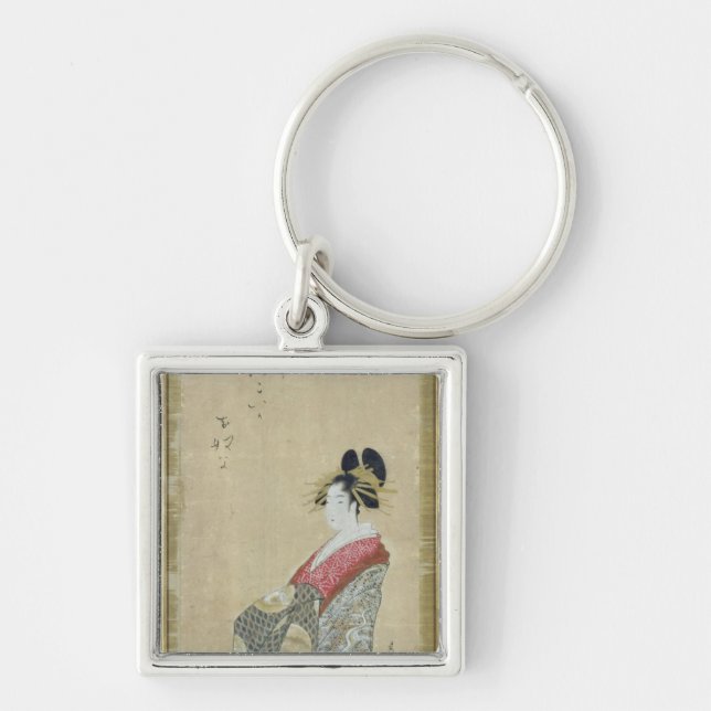 Portrait of a young courtesan key ring (Front)