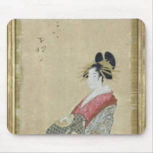 Portrait of a young courtesan mouse mat