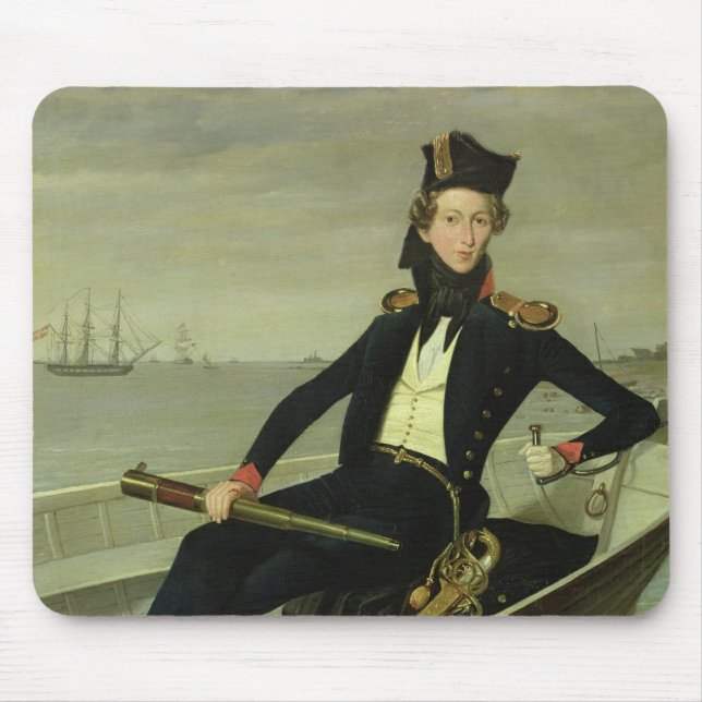 Portrait of a Young Danish Naval Officer, 1841 Mouse Mat (Front)