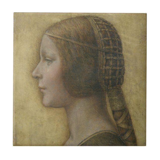 Portrait of a Young Fiancee by Leonardo da Vinci Tile (Front)