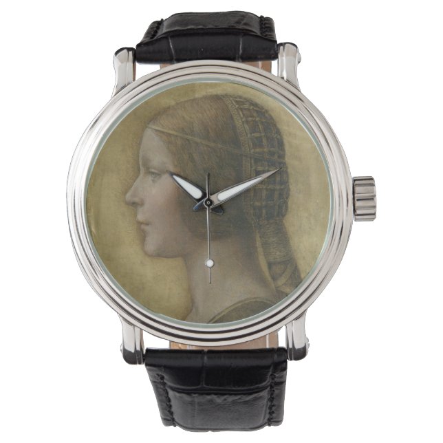 Portrait of a Young Fiancee by Leonardo da Vinci Watch (Front)