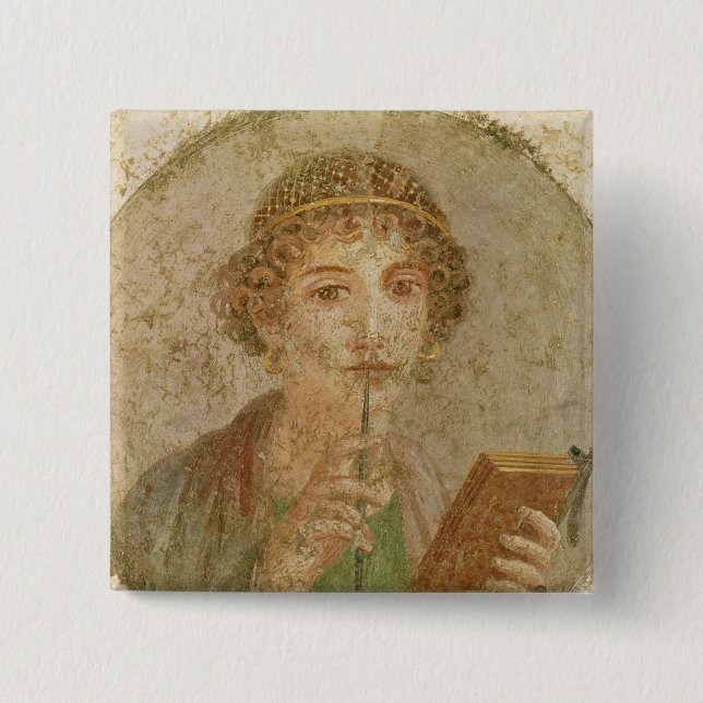 Portrait of a young girl 15 cm square badge (Front)