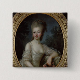 Portrait of a Young Girl, 1775 15 Cm Square Badge