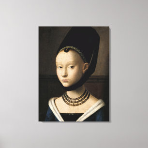 Portrait of a Young Girl (Christus) 1465-1470 Canvas Print