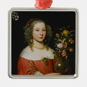 Portrait of a Young Girl Metal Tree Decoration