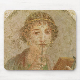 Portrait of a young girl mouse mat