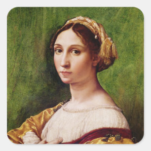 Portrait of a Young Girl Square Sticker