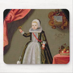 Portrait of a Young Girl with a Bird Mouse Mat