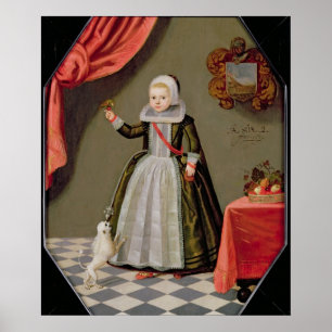 Portrait of a Young Girl with a Bird Poster