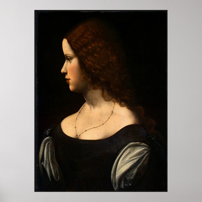 Portrait of a Young Lady,1500,Leonardo da Vinci Poster (Front)