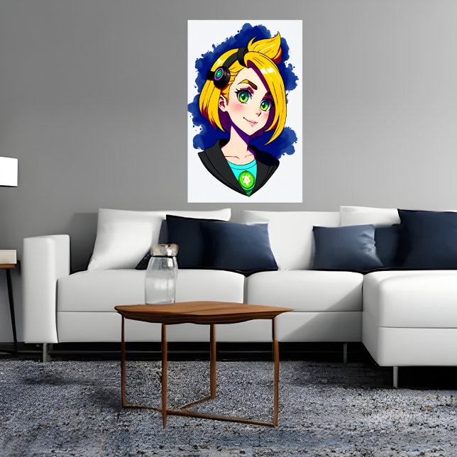 Portrait of a young lady blonde hair | AI Art Poster (Creator Uploaded)