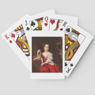 Portrait of a Young Lady (oil on canvas) Playing Cards