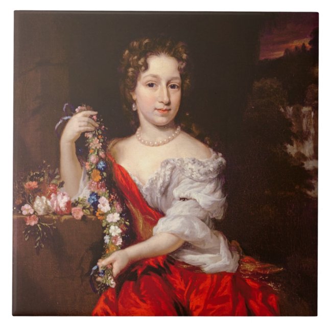 Portrait of a Young Lady (oil on canvas) Tile (Front)