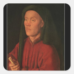 Portrait of a Young Man, 1432 Square Sticker