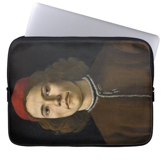 Portrait of a Young Man (by Sandro Botticelli) Laptop Sleeve (Front)