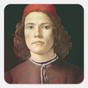 Portrait of a Young Man, c.1480-85 Square Sticker