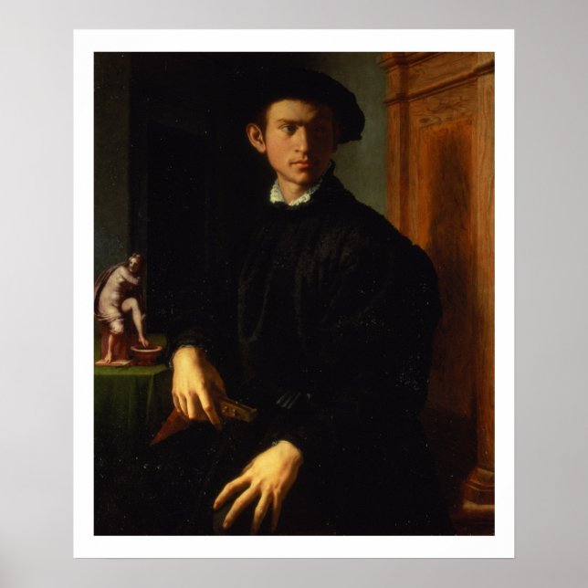 Portrait of a young man, c.1532-40 (oil on panel) poster (Front)