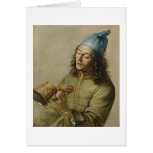 Portrait of a Young Man Holding a German Gilt Tank