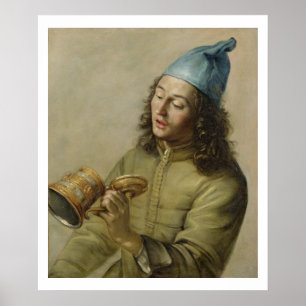 Portrait of a Young Man Holding a German Gilt Tank Poster