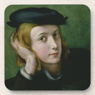 Portrait of a Young Man (oil on panel) Coaster