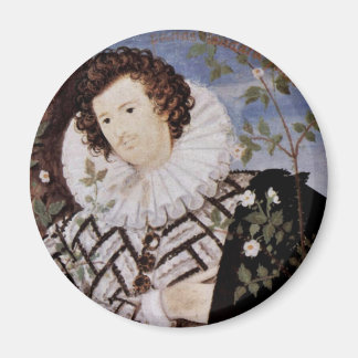 Portrait Of A Young Man Under Roses Oval Detail Magnet