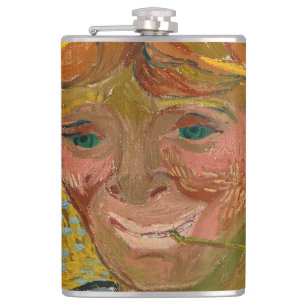 Portrait of a Young Man with Cornflower, Van Gogh Hip Flask