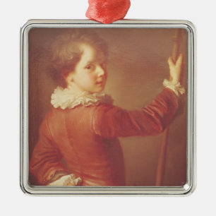 Portrait of a Young Pilgrim, 1725 Metal Tree Decoration