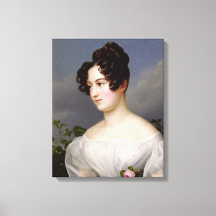 Portrait of a Young Woman, 1827 (oil on canvas) Canvas Print