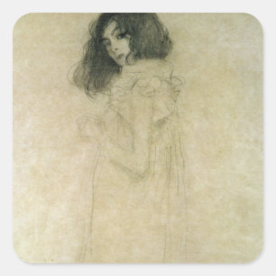 Portrait of a young woman, 1896-97 square sticker