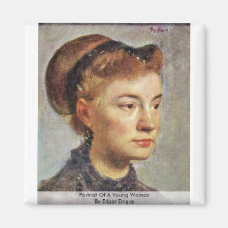 Portrait Of A Young Woman By Edgar Degas Magnet
