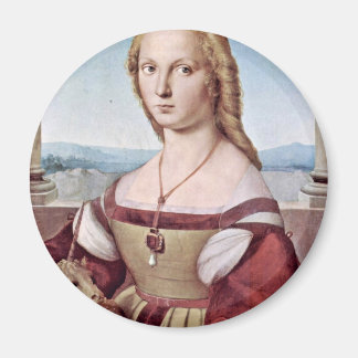 Portrait Of A Young Woman With A Unicorn Magnet
