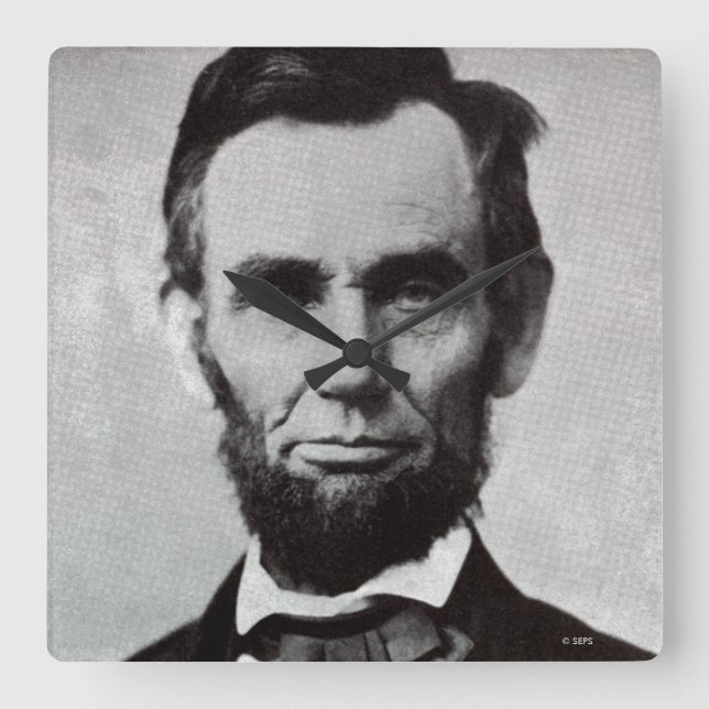 Portrait of Abe Lincoln 2 Square Wall Clock (Front)