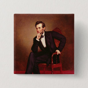 Portrait of Abraham Lincoln 15 Cm Square Badge
