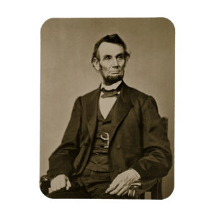 Portrait of Abraham Lincoln (1809-65) (b/w photo) Magnet