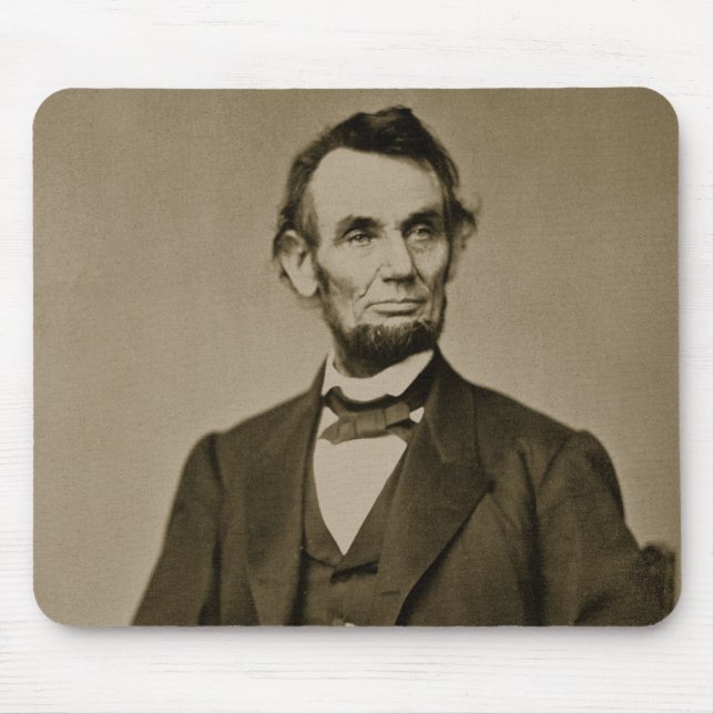 Portrait of Abraham Lincoln (1809-65) (b/w photo) Mouse Mat (Front)