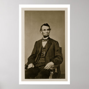 Portrait of Abraham Lincoln (1809-65) (b/w photo) Poster