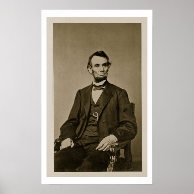 Portrait of Abraham Lincoln (1809-65) (b/w photo) Poster (Front)