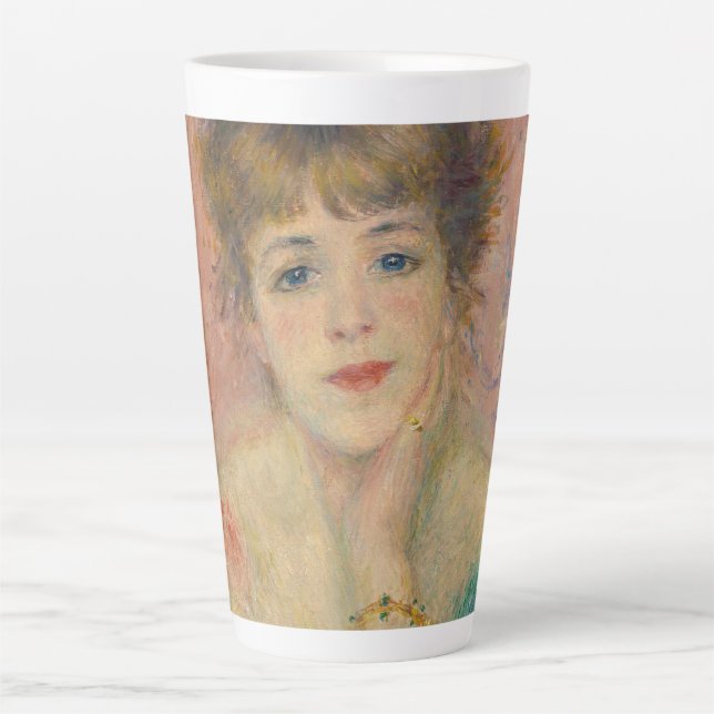Portrait of Actress Jeanne Samary, Auguste Renoir Latte Mug (Front)