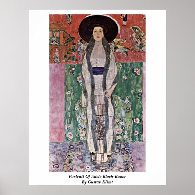 Portrait Of Adele Bloch-Bauer By Gustav Klimt Poster (Front)