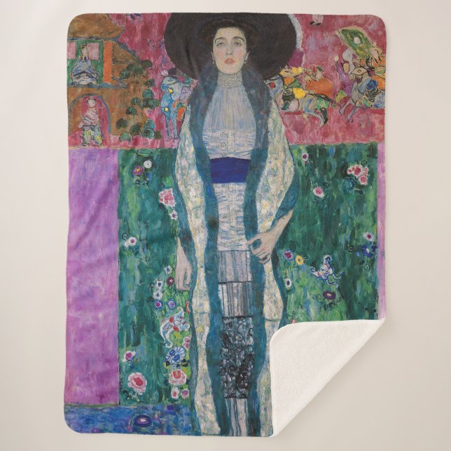 Portrait of Adele Bloch Bauer, Gustav Klimt Sherpa Blanket (Front)