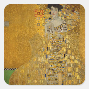 Portrait of Adele Bloch-Bauer I by Gustav Klimt Square Sticker