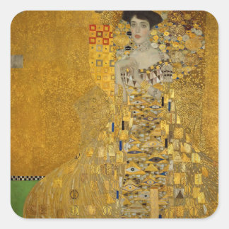 Portrait of Adele Bloch-Bauer I by Gustav Klimt Square Sticker