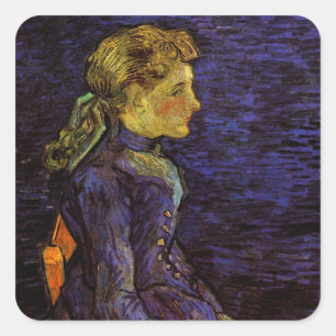 Portrait of Adeline Ravoux by Vincent van Gogh Square Sticker