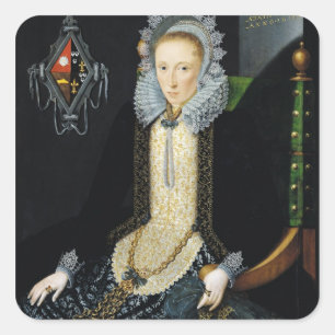 Portrait of Adriana van Nesse, 1611 Square Sticker