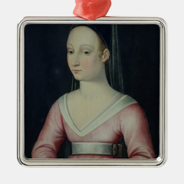 Portrait of Agnes Sorel Metal Tree Decoration (Front)