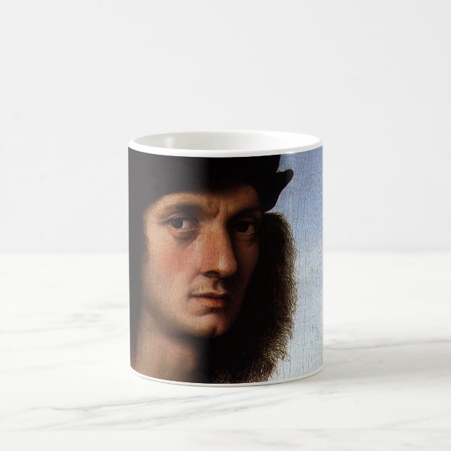 Portrait of Agnolo Doni by Raphael Sanzio Coffee Mug (Center)