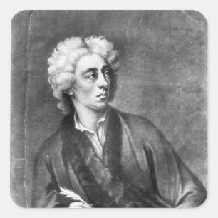 Portrait of Alexander Pope Square Sticker