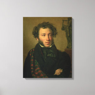 Portrait of Alexander Pushkin, 1827 Canvas Print