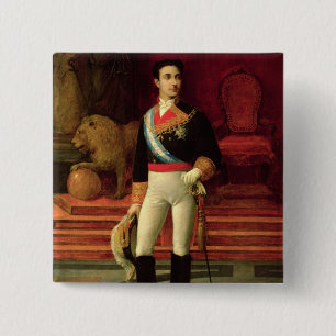 Portrait of Alfonso XII  1876 15 Cm Square Badge